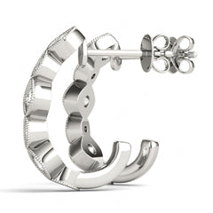 3.50 MM Round Cut Half Hoop Style Earrings For Women/Her