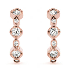 3.50 MM Round Cut Half Hoop Style Earrings For Women/Her
