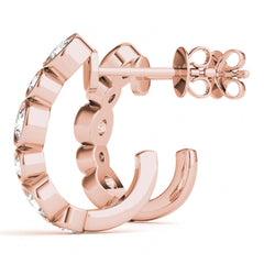 3.50Round Cut Half Hoop Style Earrings For Women/Her