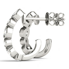 3.50Round Cut Half Hoop Style Earrings For Women/Her