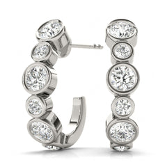 3.50Round Cut Half Hoop Style Earrings For Women/Her