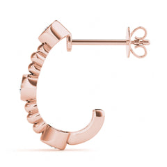 3.50_MM Round Cut Half Hoop Style Earrings For Her