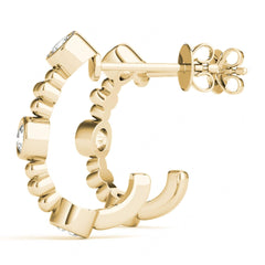 3.50_MM Round Cut Half Hoop Style Earrings For Her