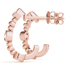 3.50_MM Round Cut Half Hoop Style Earrings For Her