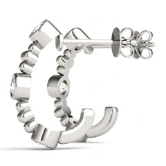 3.50_MM Round Cut Half Hoop Style Earrings For Her