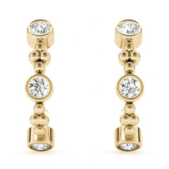 3.50_MM Round Cut Half Hoop Style Earrings For Her