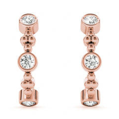 3.50_MM Round Cut Half Hoop Style Earrings For Her