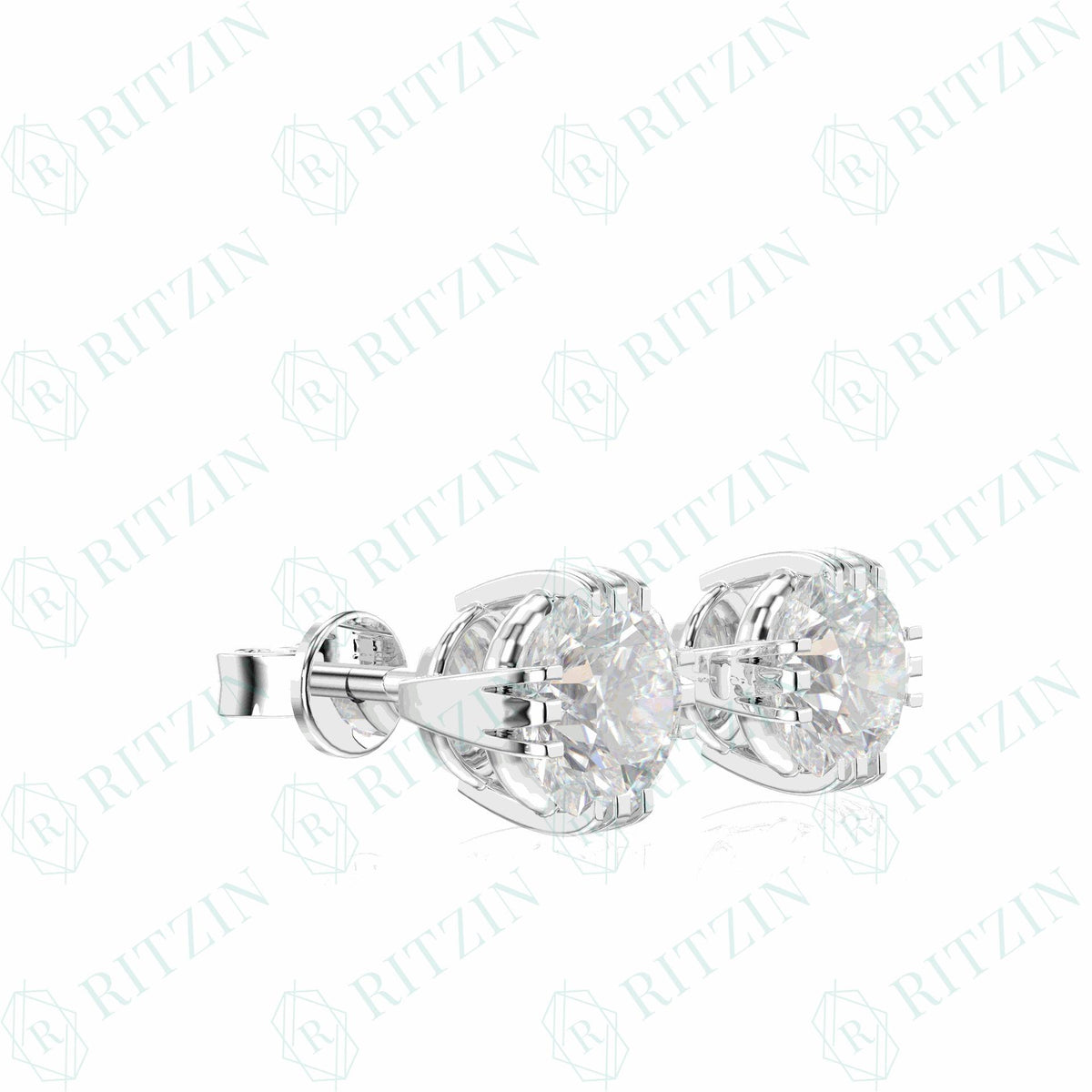 0.50 TCW Round Brilliant Cut Stud 10K Lab Grown Diamond Earrings for Women