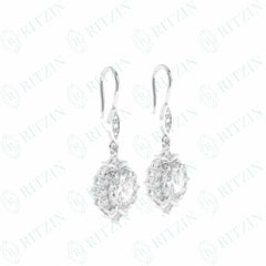 1.80 TCW Oval Cut Drop Dangle 10K Lab Grown Diamond Earrings for Women