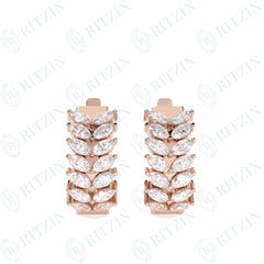 1.00 TCW Marquise Cut Huggie Hoop 10K Lab Grown Diamond Earrings for Women
