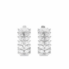 1.00 TCW Marquise Cut Huggie Hoop 10K Lab Grown Diamond Earrings for Women