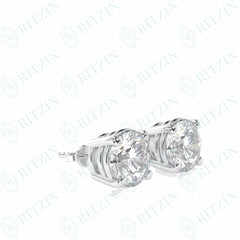 1,70 TCW Ohrstecker mit rundem Brillantschliff, 10 K, im Labor gezüchtete Diamanten für Damen