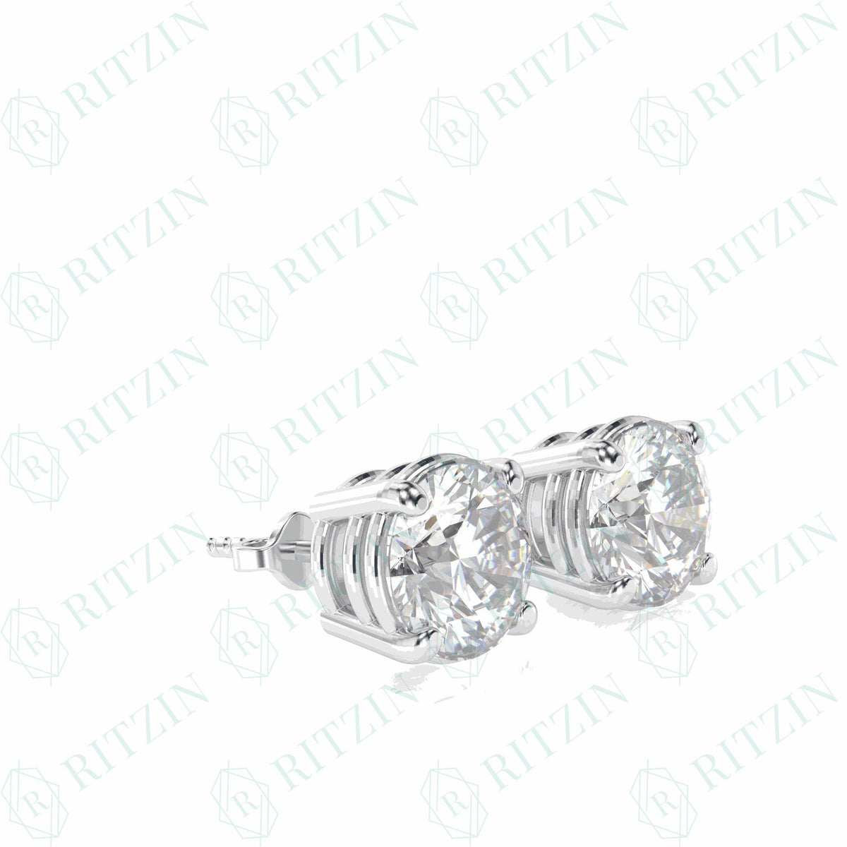 1,70 TCW Ohrstecker mit rundem Brillantschliff, 10 K, im Labor gezüchtete Diamanten für Damen