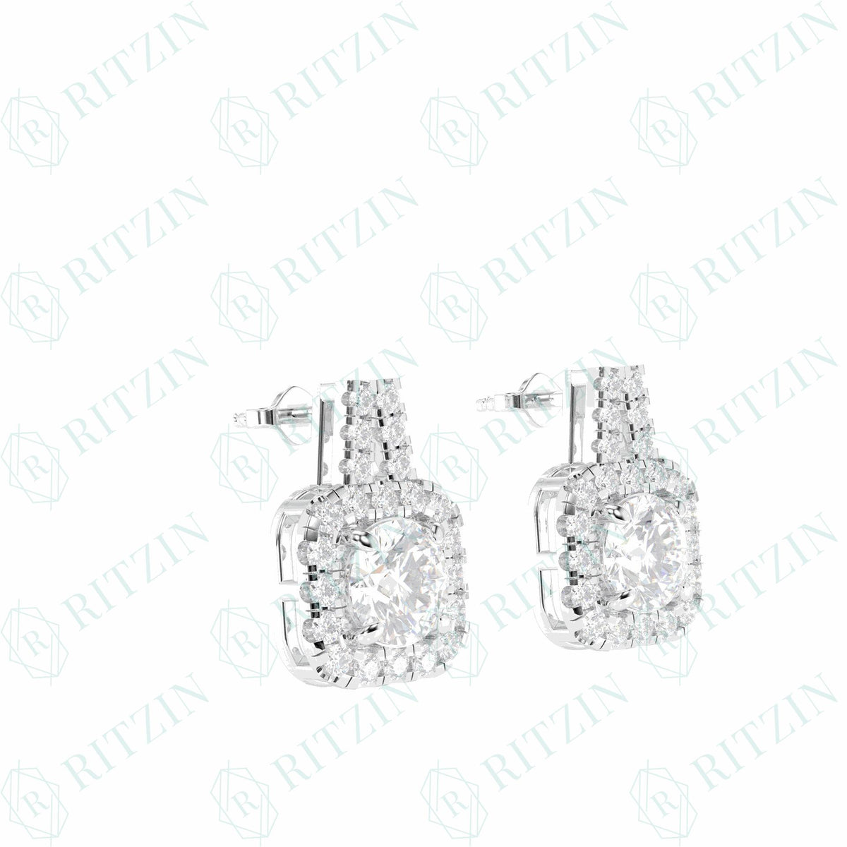 1,50 TCW Ohrstecker mit rundem Brillantschliff, 10 K, im Labor gezüchtete Diamanten für Damen