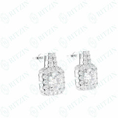 1,50 TCW Ohrstecker mit rundem Brillantschliff, 10 K, im Labor gezüchtete Diamanten für Damen