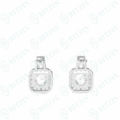 1,50 TCW Ohrstecker mit rundem Brillantschliff, 10 K, im Labor gezüchtete Diamanten für Damen