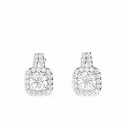 1,50 TCW Ohrstecker mit rundem Brillantschliff, 10 K, im Labor gezüchtete Diamanten für Damen