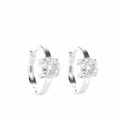 Pendientes de aro con diamantes cultivados en laboratorio de 10 quilates y corte brillante redondo de 1,70 TCW para mujer