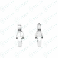 Pendientes de aro con diamantes cultivados en laboratorio de 10 quilates y corte brillante redondo de 1,70 TCW para mujer