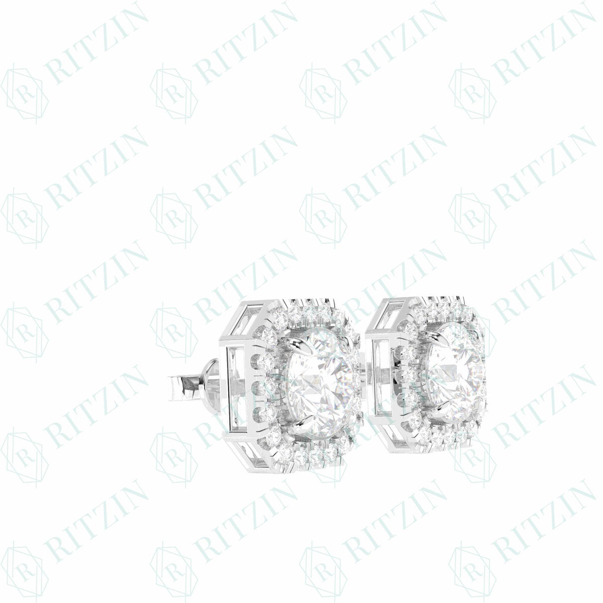 2.00 TCW Round Brilliant Cut Stud 10K Lab Grown Diamond Earrings for Women