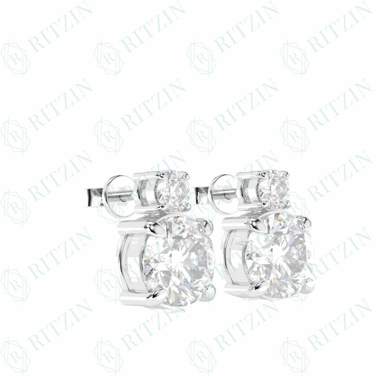 2.25 TCW Round Brilliant Cut Stud 10K Lab Grown Diamond Earrings for Women