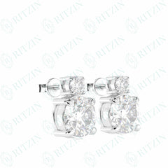 2.25 TCW Round Brilliant Cut Stud 10K Lab Grown Diamond Earrings for Women