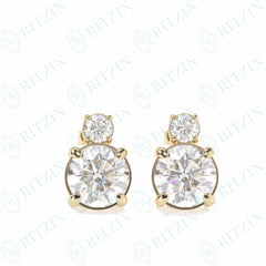 2.25 TCW Round Brilliant Cut Stud 10K Lab Grown Diamond Earrings for Women