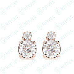 2.25 TCW Round Brilliant Cut Stud 10K Lab Grown Diamond Earrings for Women