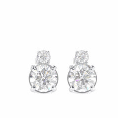 2.25 TCW Round Brilliant Cut Stud 10K Lab Grown Diamond Earrings for Women