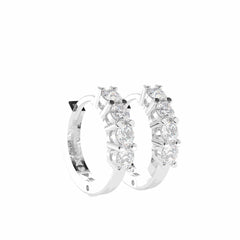 Pendientes de aro Huggie de corte brillante redondo de 0,90 quilates con diamantes cultivados en laboratorio de 10 quilates para mujer