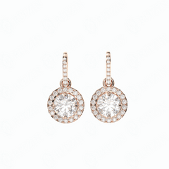 2.30 TCW Round Brilliant Cut Drop Dangle 10K Lab Grown Diamond Earrings for Women