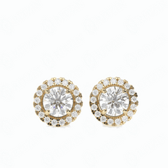 1,60 TCW Ohrstecker mit rundem Brillantschliff, 10 K, im Labor gezüchtete Diamanten für Damen