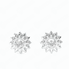 1,50 TCW Ohrstecker mit rundem Brillantschliff, 10 K, im Labor gezüchtete Diamanten für Damen