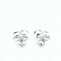 Pendientes de diamantes cultivados en laboratorio de 10 quilates con corte brillante redondo de 0,70 TCW para mujer