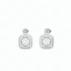 2,40 TCW Ohrstecker mit rundem Brillantschliff, 10 K, im Labor gezüchtete Diamanten für Damen