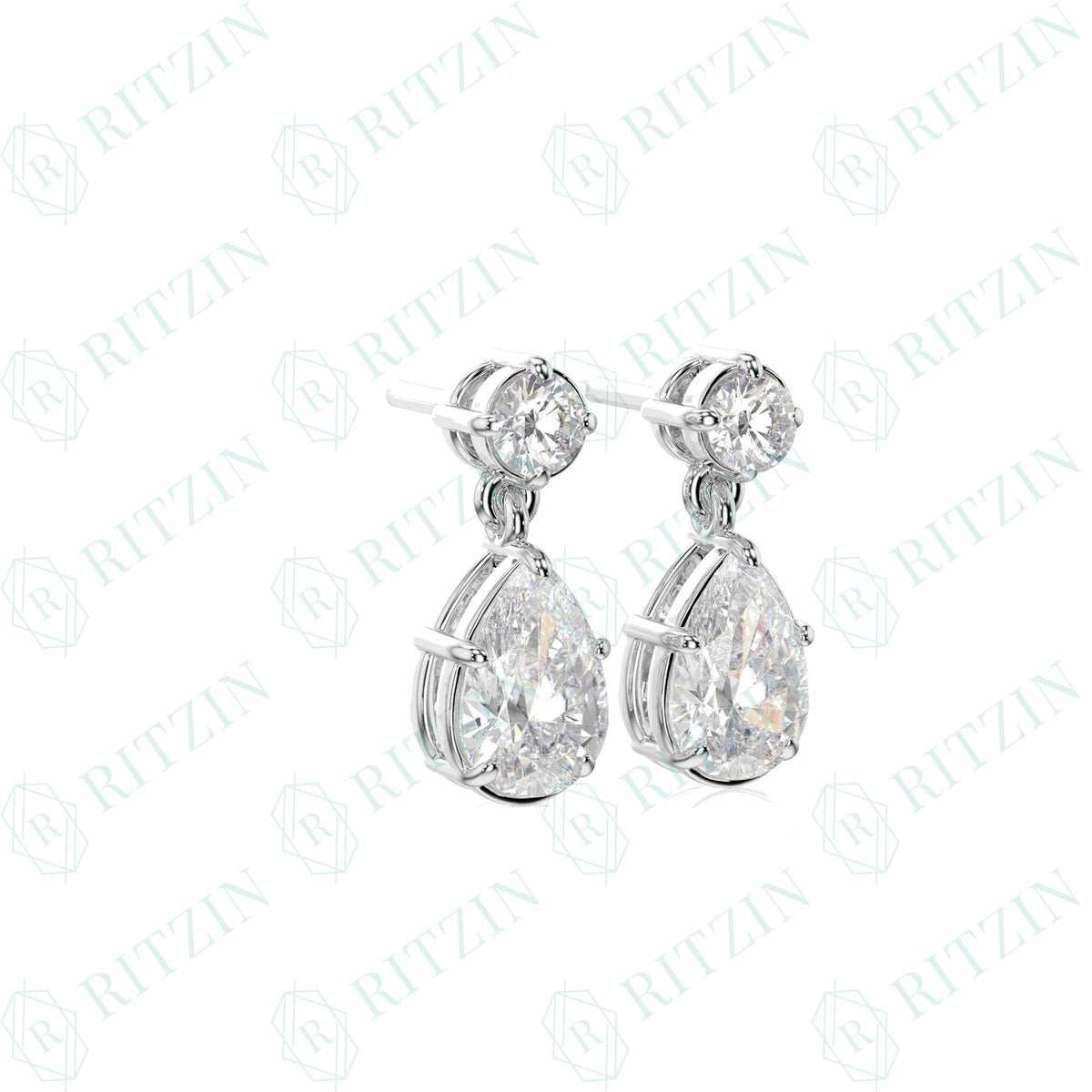 4.70 TCW Round Brilliant Cut Drop Dangle 10K Lab Grown Diamond Earrings for Women