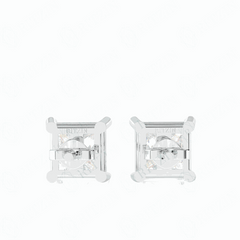 0.60 TCW Princess Cut Stud 10K Lab Grown Diamond Earrings for Women
