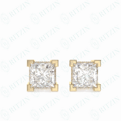 5.70 TCW Princess Cut Stud 10K Lab Grown Diamond Earrings for Women