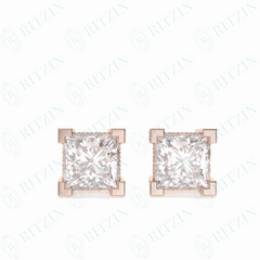 5.70 TCW Princess Cut Stud 10K Lab Grown Diamond Earrings for Women