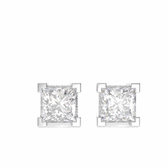 5.70 TCW Princess Cut Stud 10K Lab Grown Diamond Earrings for Women