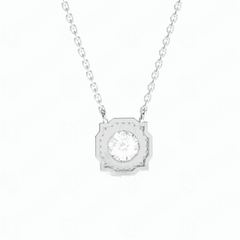 1.00 TCW Round Brilliant Cut Charm 10K Lab Grown Diamond Pendant for Women