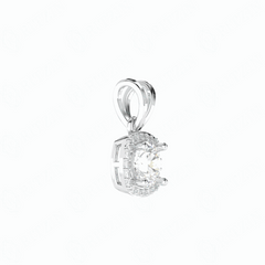 1.00 TCW Round Brilliant Cut Charm 10K Lab Grown Diamond Pendant for Women