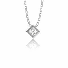 1,00 Karat Princess-Schliff-Charm-Anhänger aus 10 Karat im Labor gezüchteter Diamant für Damen