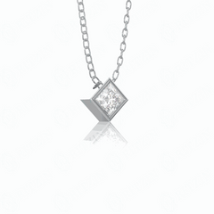 1,00 Karat Princess-Schliff-Charm-Anhänger aus 10 Karat im Labor gezüchteter Diamant für Damen