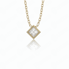 1,00 Karat Princess-Schliff-Charm-Anhänger aus 10 Karat im Labor gezüchteter Diamant für Damen