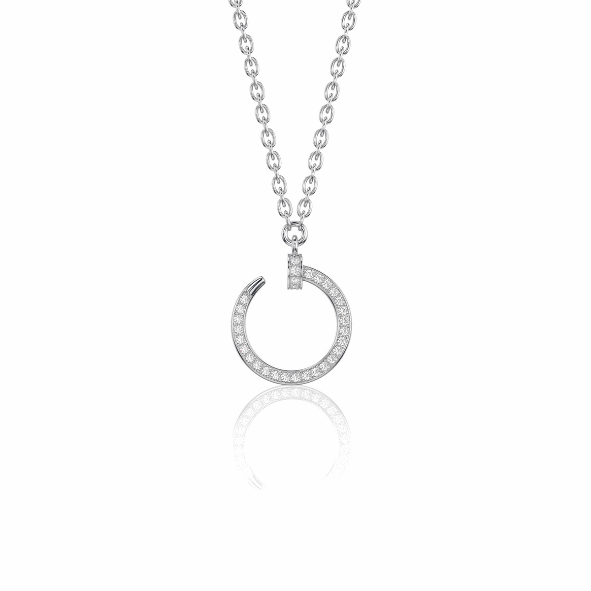 0,20 TCW runder Brillantschliff-Charm-Anhänger aus 10 Karat im Labor gezüchteter Diamant für Damen