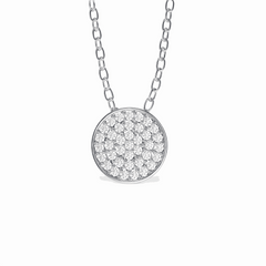 0,60 TCW Münze, runder Charm-Anhänger im Brillantschliff, 10 K im Labor gezüchteter Diamant für Damen
