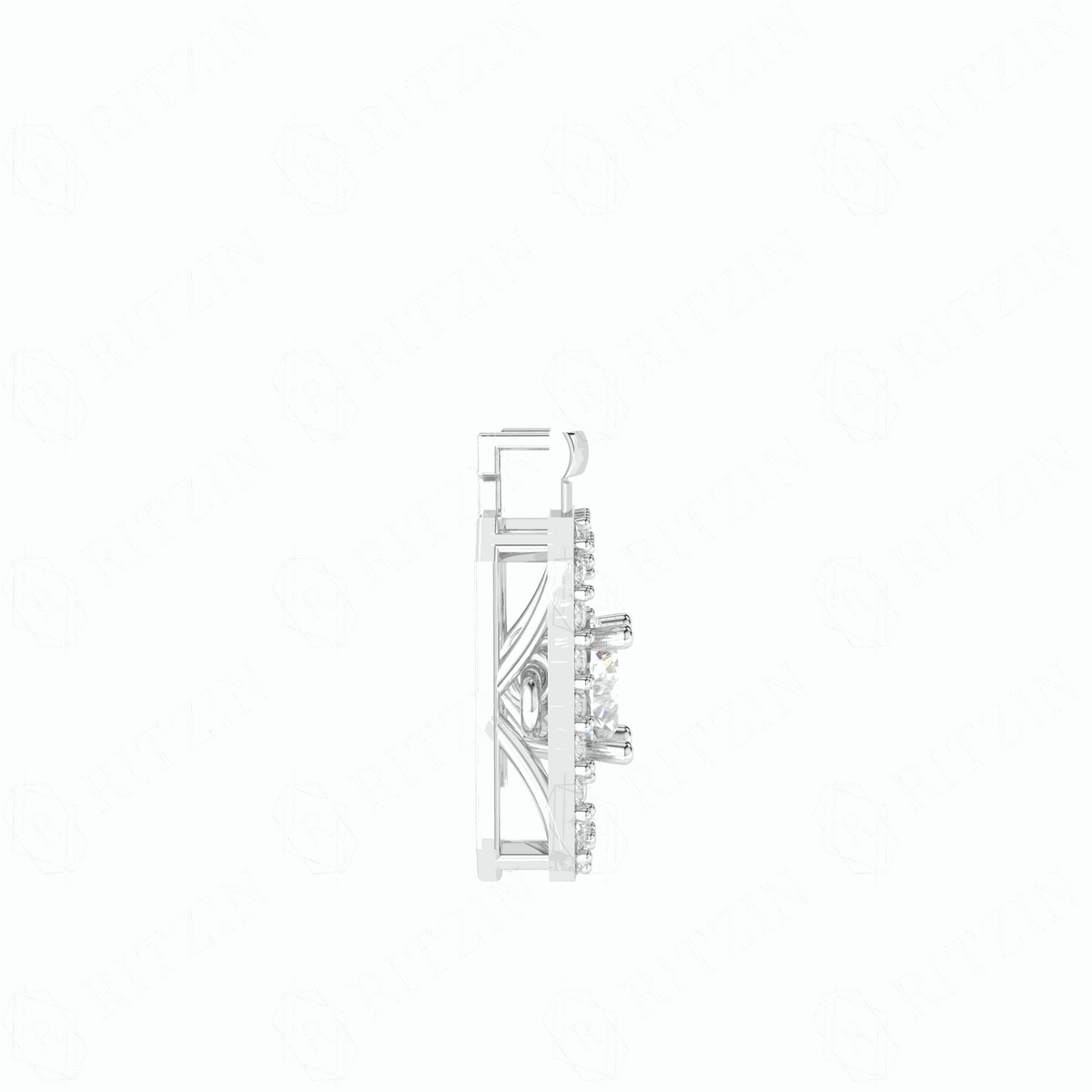 0,80 TCW runder Brillantschliff-Charm-Anhänger aus 10 Karat im Labor gezüchteter Diamant für Damen