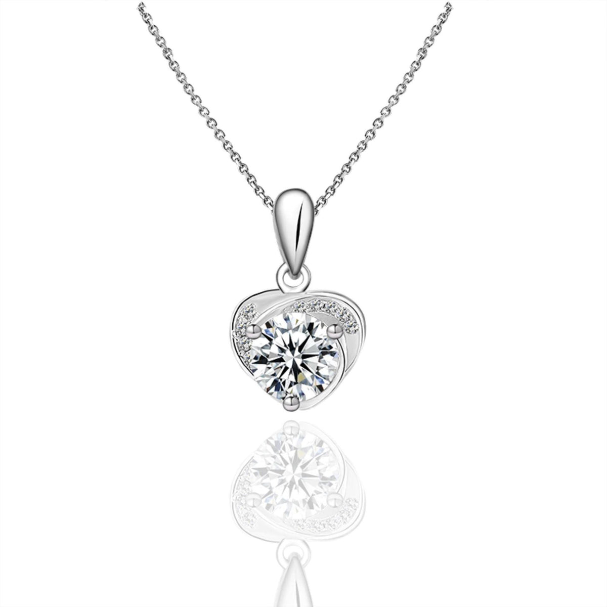 0.50 TCW Heart Cut Charm 10K Lab Grown Diamond Pendant for Women