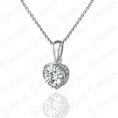 0.50 TCW Heart Cut Charm 10K Lab Grown Diamond Pendant for Women
